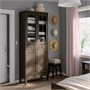 IDANÄS, Высокий шкаф с зеркалами и 1 ящиком, темно-коричневая морилка 504.878.38