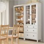 HEMNES, Комбинация для хранения с дверцами/ящиками, белая/светло-коричневая морилка 596.499.83