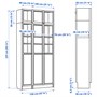 BILLY / OXBERG, книжный шкаф белый ext ut/pnl/glss drs, под коричневый орех/прозрачное стекло 695.257.17