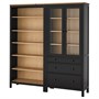 HEMNES, Комбинация для хранения с дверцами/ящиками, черно-коричневый/светло-коричневая морилка 896.499.86