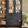 HEMNES, Комбинация для хранения с дверцами/ящиками, черно-коричневый/светло-коричневая морилка 896.499.86