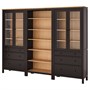 HEMNES, Комбинация для хранения с дверцами/ящиками, черно-коричневый/светло-коричневый 293.365.68