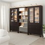HEMNES, Комбинация для хранения с дверцами/ящиками, черно-коричневый/светло-коричневый 293.365.68