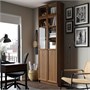 BILLY / OXBERG, книжный шкаф со стеклянными дверцами, под коричневый орех/прозрачное стекло 295.257.24