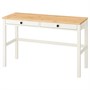 HEMNES, письменный стол с 2 ящиками, белая морилка/светло-коричневый 005.349.55