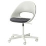 LOBERGET / MALSKÄR, вращающееся кресло + подушка, белый/темно-серый 794.454.52