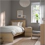 MALM, Каркас кровати с матрасом, дубовый шпон, беленый/Valevåg супертвердый 495.440.38
