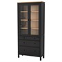 HEMNES, Шкаф со стеклянной дверью и 3 ящиками, черно-коричневый/светло-коричневый 104.522.99