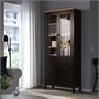 HEMNES, Шкаф со стеклянной дверью и 3 ящиками, черно-коричневый/светло-коричневый 104.522.99
