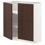 METOD, тумбочка с полками/2 дверцы, белый/Синарп коричневый 294.516.00