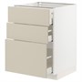 METOD / MAXIMERA, тумбочка с 3 ящиками, белый/Хавсторп бежевый 595.138.90