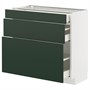 METOD / MAXIMERA, тумбочка с 3 ящиками, белый/Хавсторп тёмно-зелёный 995.567.45