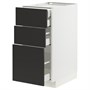 METOD / MAXIMERA, base cb 3 frnts/2 low/1 md/1 hi drw, белый/Nickebo матовый антрацит 494.993.90