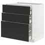 METOD / MAXIMERA, base cb 3 frnts/2 low/1 md/1 hi drw, белый/Nickebo матовый антрацит 494.993.90