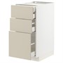 METOD / MAXIMERA, base cb 3 frnts/2 low/1 md/1 hi drw, белый/Хавсторп бежевый 795.139.07