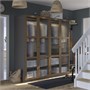 PAX / TONSTAD, Гардеробная комбинация, темно-серо-коричневый/шпон дуба, тонированное стекло 196.103.22