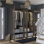 PAX / TONSTAD, Гардеробная комбинация, темно-серо-коричневый/шпон дуба, тонированное стекло 196.103.22