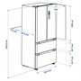 RIBBENÅS, Холодильник/морозильник с французской дверью, отдельностоящий IKEA 700/черная нержавеющая сталь 305.807.76