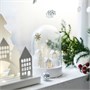 STRÅLA, Светодиодное украшение стола, купол на батарейках/деревня белый 706.333.15