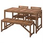 NÄMMARÖ, стол+2 стула+скамья, садовый, светло-коричневая морилка 095.443.75