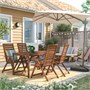 NÄMMARÖ, стол+4 кресла с откидной спинкой, садовый, светло-коричневая морилка 495.443.97
