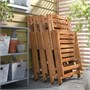 NÄMMARÖ, стол+4 кресла с откидной спинкой, садовый, светло-коричневая морилка 495.443.97