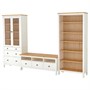 HEMNES, Комбинация для хранения ТВ, белая морилка/светло-коричневое прозрачное стекло 592.995.74