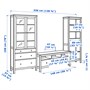HEMNES, Комбинация для хранения ТВ, белая морилка/светло-коричневое прозрачное стекло 592.995.74