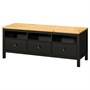 HEMNES, Тумба под телевизор, черно-коричневый/светло-коричневый 704.523.00