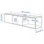 BESTÅ, Тумба под ТВ с дверцами, Бьоркевикен черно-коричневый/дубовый шпон, коричнево-мореный 694.328.17