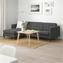 LANDSKRONA, 3-местный диван с шезлонгом/Гуннаред темно-серый/дерево 192.726.61