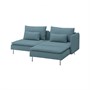 SÖDERHAMN, 2-местный диван с шезлонгом и подлокотником/Фридтуна темно-серо-синий 796.222.42