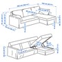 HYLTARP, Диван 3-местный с шезлонгом правый, Грансель серо-коричневый 294.958.21