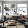 LILLEHEM, 3-местный модульный диван с шезлонгом, Гуннаред/темно-серое дерево 495.704.09