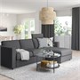 VIMLE, 3-местный диван с шезлонгом и подголовником/Халларп серый 593.991.25
