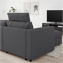 VIMLE, 3-местный диван с шезлонгом и подголовником/Халларп серый 593.991.25