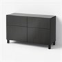 BESTÅ, Комбинация для хранения с дверцами/ящиками, черно-коричневый/Лаппвикен/Стуббарп черно-коричневый 894.125.83