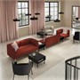 LILLEHEM, 5-местный модульный диван с приставным столиком, Гуннаред/коричнево-красное дерево 995.702.99