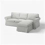 EKTORP, чехол на 3-местный диван с шезлонгом, Оррста светло-серый 204.399.00