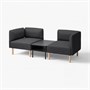 LILLEHEM, 2-местный модульный диван с приставным столиком, Гуннаред темно-серый/дерево 095.703.12