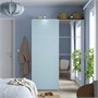 PAX / MEHAMN/AULI, шкаф-купе, белый двусторонний/голубое зеркальное стекло 996.097.82