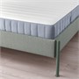 TÄLLÅSEN, Каркас кровати с обивкой и матрасом, Кулста серо-зеленый/Валевог экстра-фирма 295.371.33